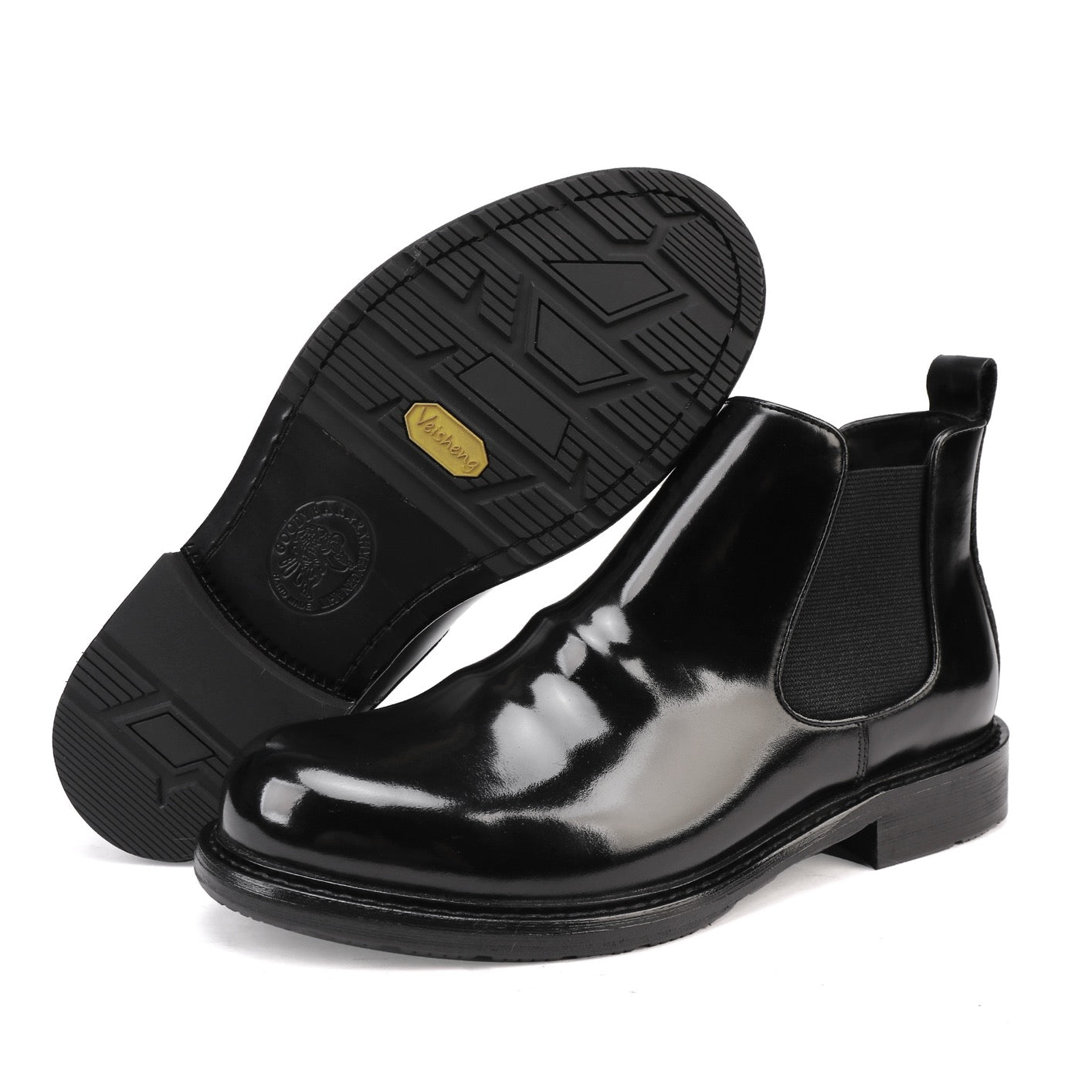 Genuine Shell Cordovan Leather Martin Boots Round Toe