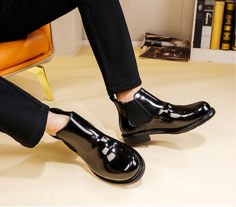 Genuine Shell Cordovan Leather Martin Boots Round Toe