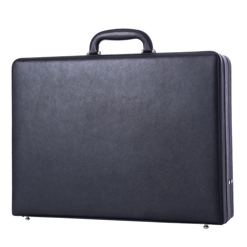 Leather Large Business Attache Case With Password