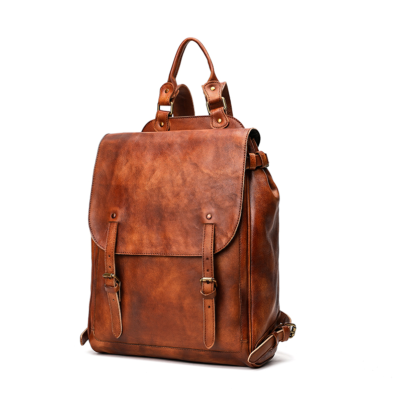 Vegetable Tanning Leather Large Backpack