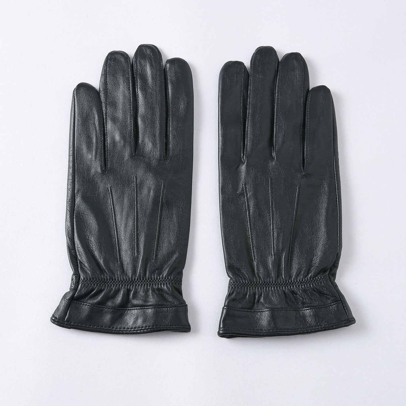 Men's Basic Leather Gloves Black