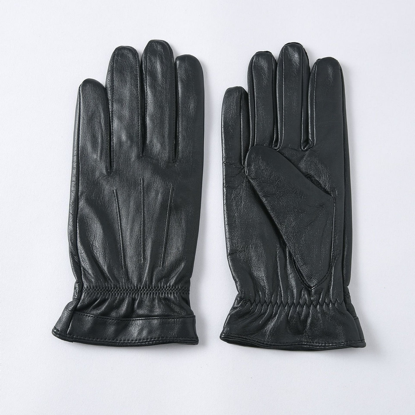 Men's Basic Leather Gloves Black