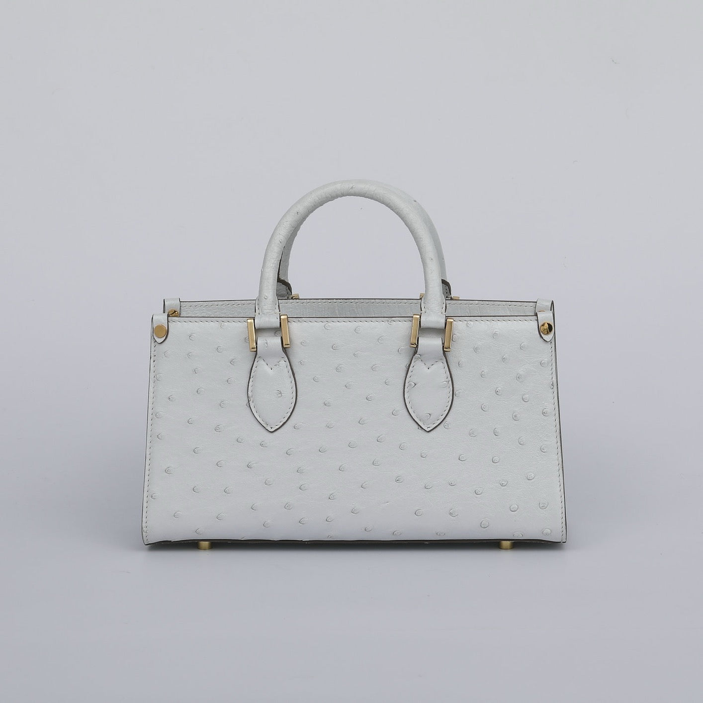 Womens Genuine Ostrich Skin Leathe Top Handle Satchel Bag