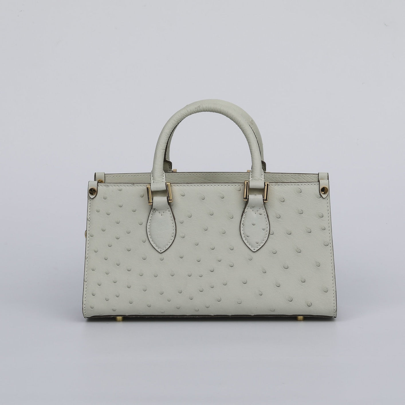 Womens Genuine Ostrich Skin Leathe Top Handle Satchel Bag