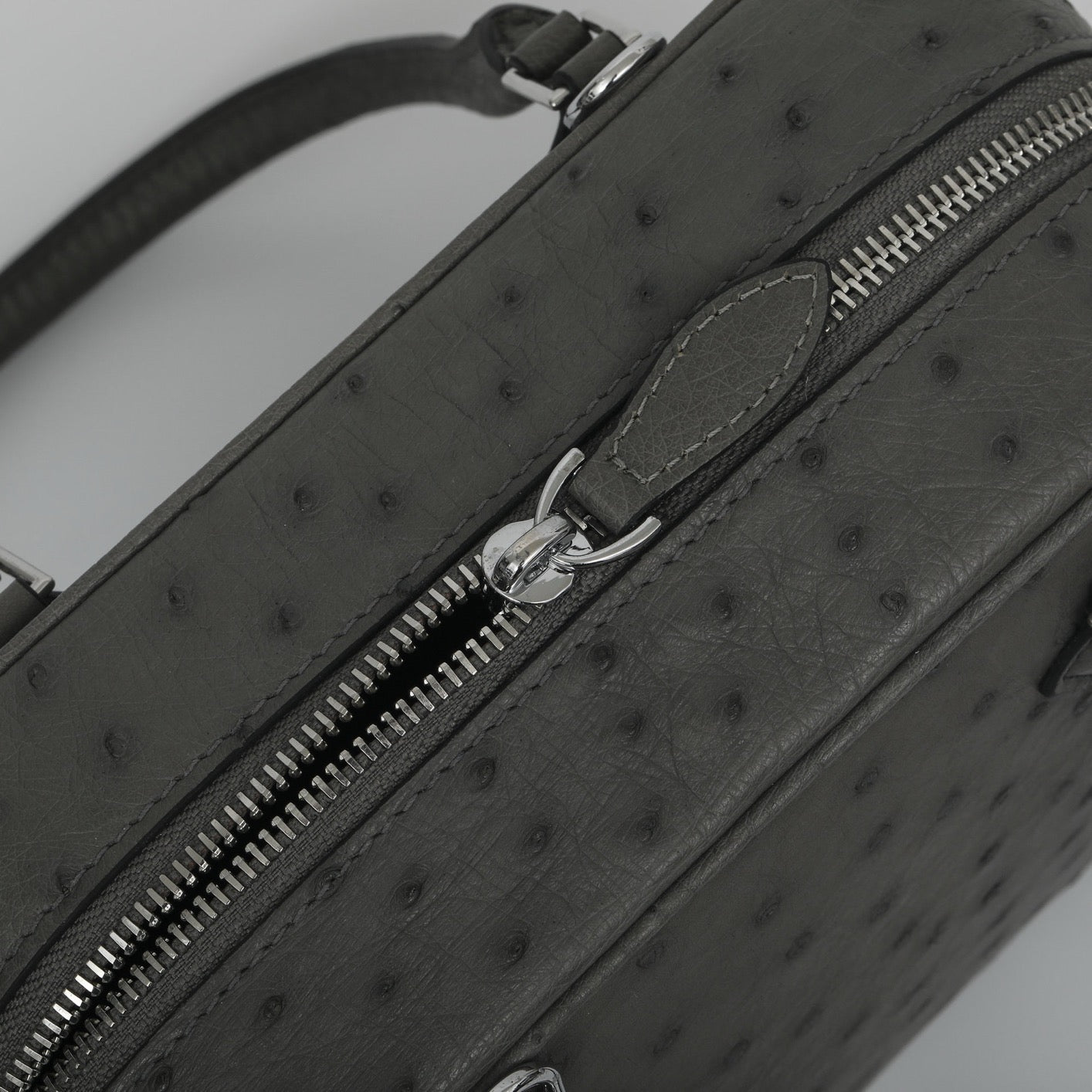 Womens Genuine Ostrich Skin Leathe Top Handle Bag