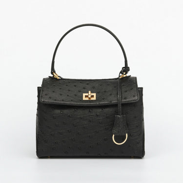 Ostrich Leather Top Handle Tote Bag | Rossie Viren
