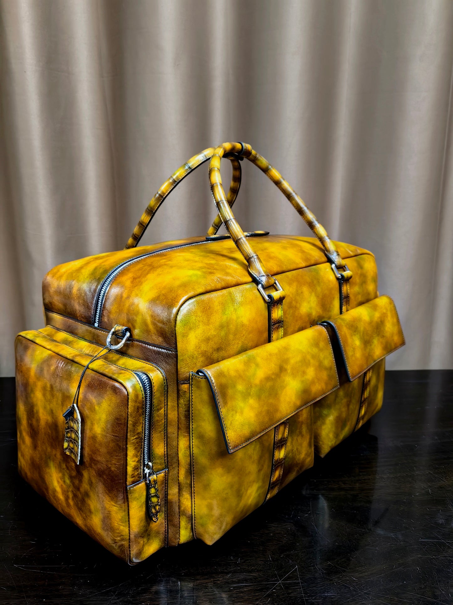 Unisex Ex Large Vintage Leather Travel Duffle Bag  Vintage Brown