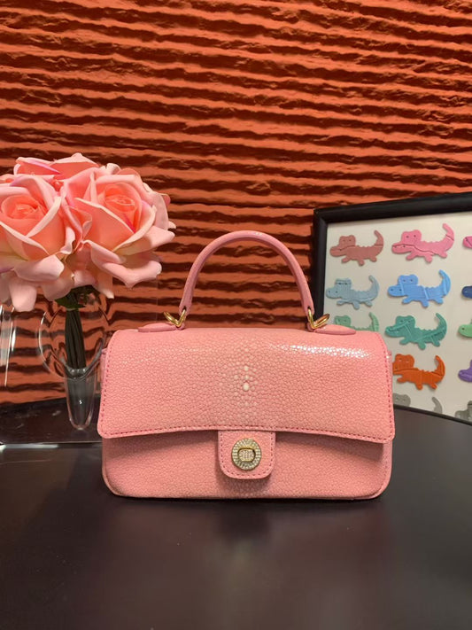 Crocodile Leather Evening Purse Top Handle Clutch Bag