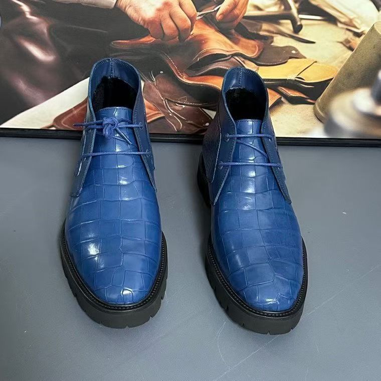 Crocodile Boots , Genuine Crocodile Leather Boots Blue