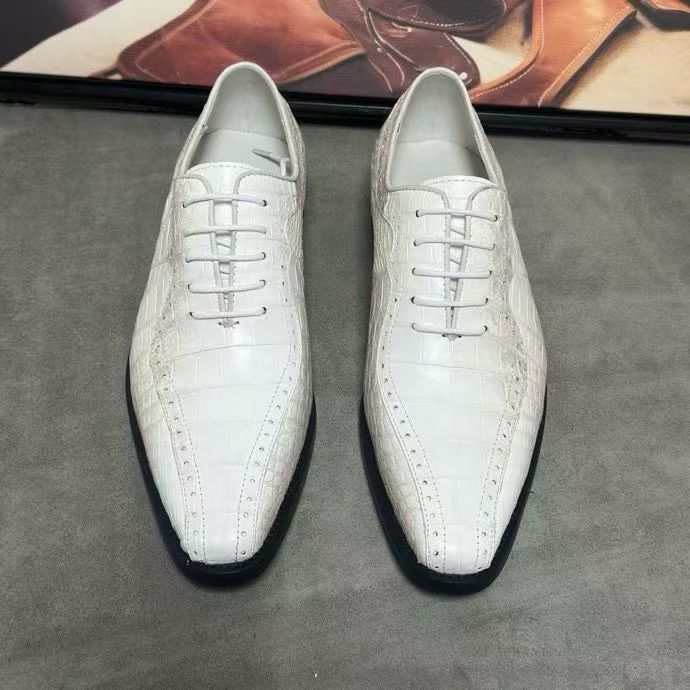Mocassini in pelle di coccodrillo vintage grigio