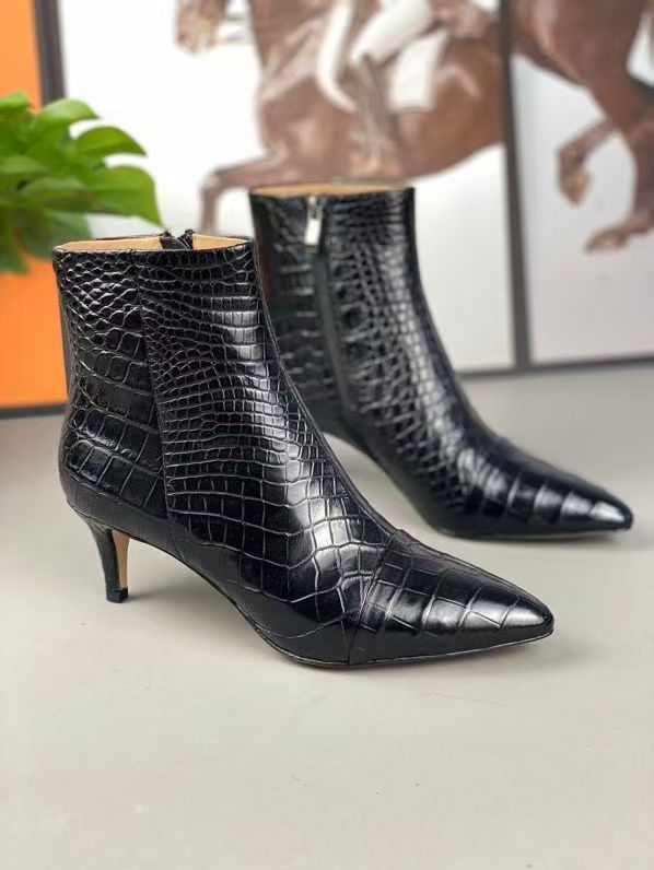 Crocodile Shoes , Genuine Crocodile Leather Womens Shoes Black