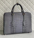 Large Genuine Crocodile Briefcase, Luxury Crocodile Business Bag for Men