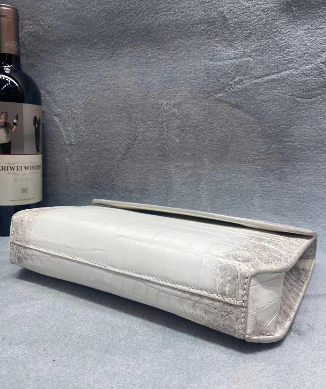 Groot Mat Krokodil Leer Groot Volumn Tote Duffelsak Beige