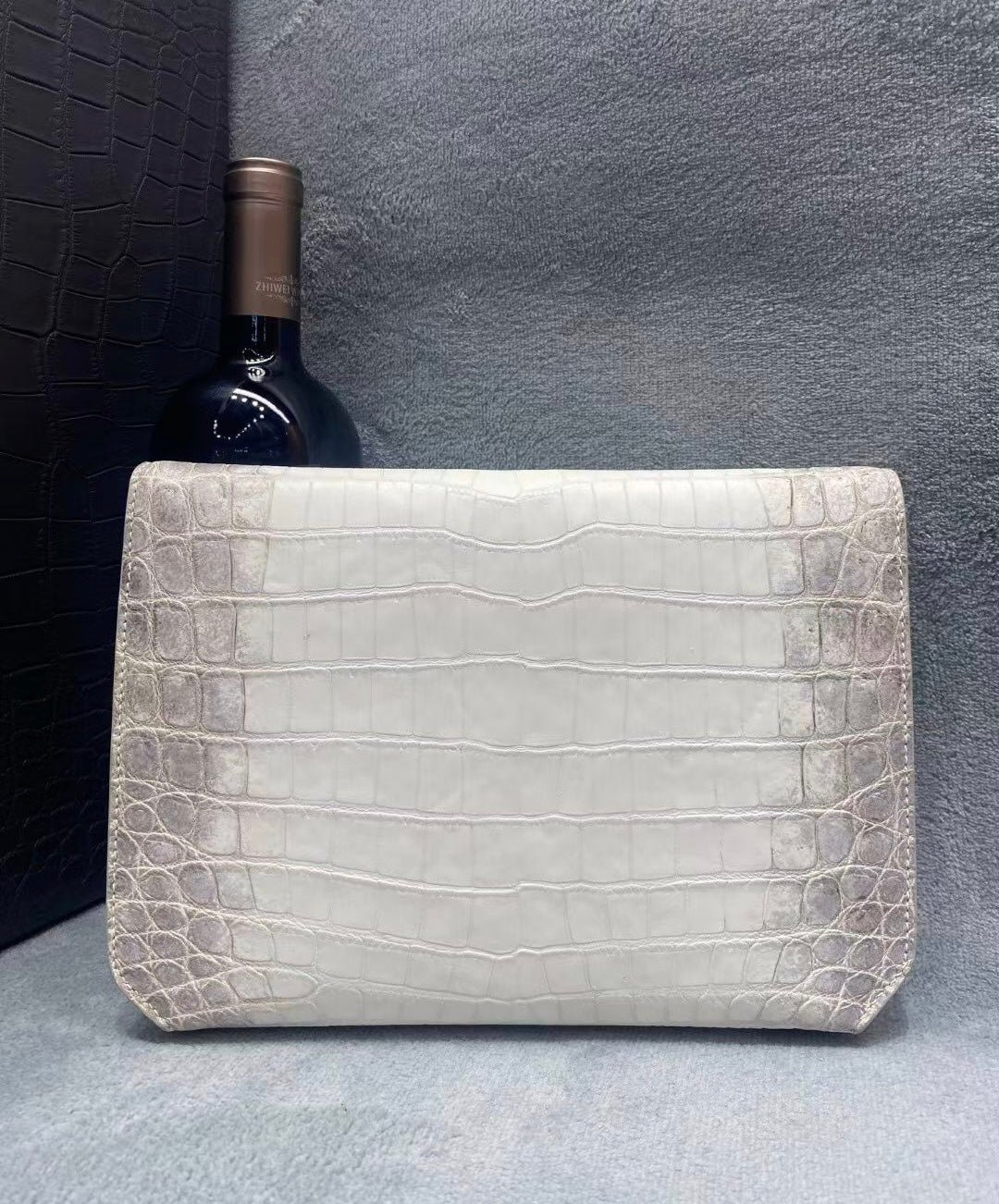 Groot Mat Krokodil Leer Groot Volumn Tote Duffelsak Beige
