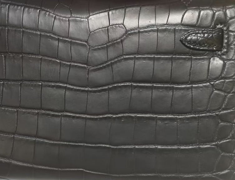 Preorder Matt Genuine Crocodile Leather Cigaretter Case Black