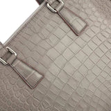 Men's Crocodile  Leather Laptop Bags Briefcase  Grey