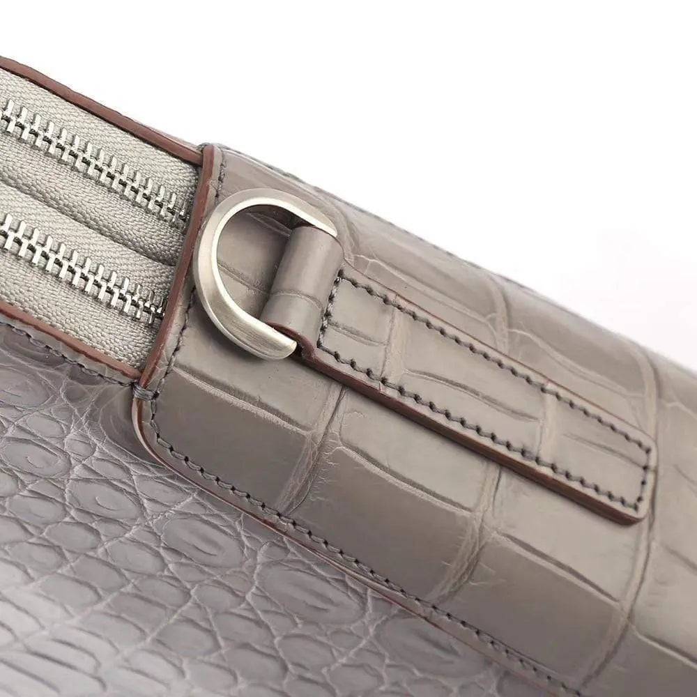 Men's Crocodile  Leather Laptop Bags Briefcase  Grey