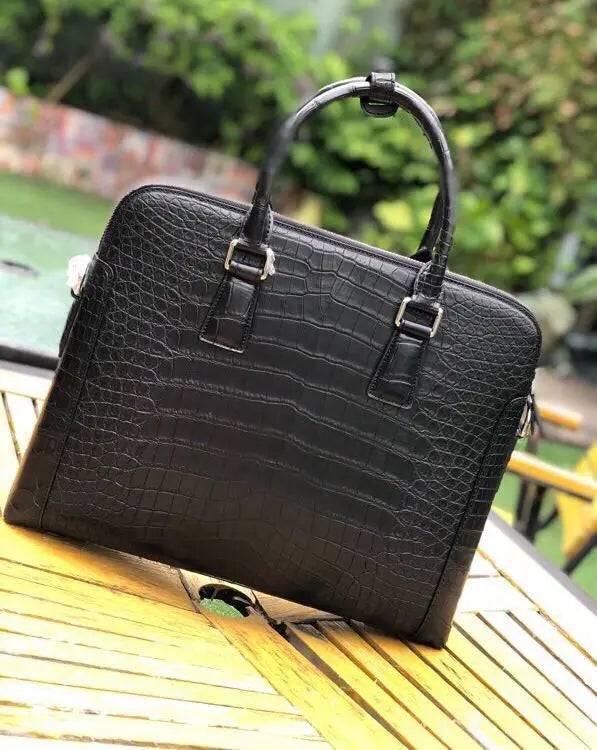 Men's Crocodile  Leather Laptop Bags Briefcase