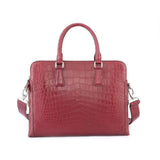 Men's Crocodile  Leather Laptop Bags Briefcase Red