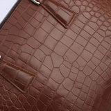 Men's Crocodile  Leather Laptop Bags Briefcase Tan