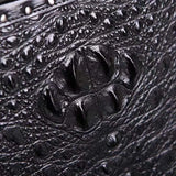 Men's Crocodile Bone Leather Large Black Business Professional Attache Travel Case