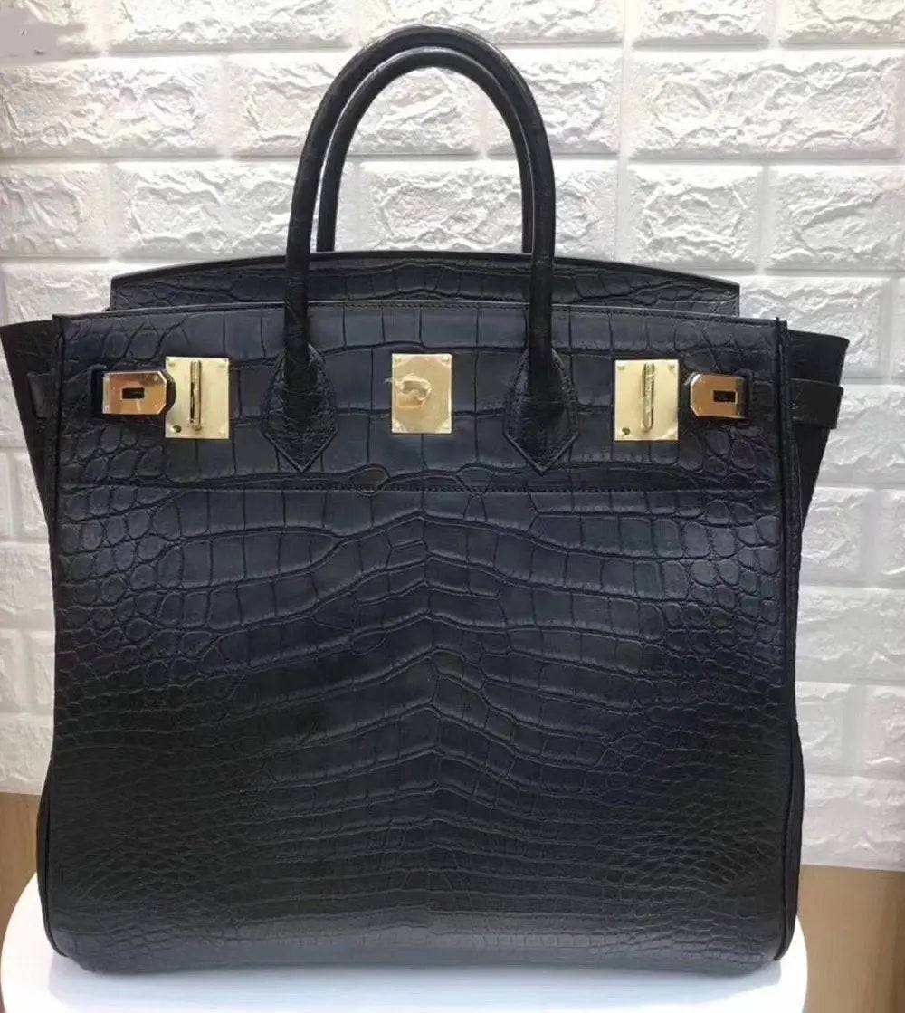 Men's Crocodile Leather Top Handle  Large Tote Bags