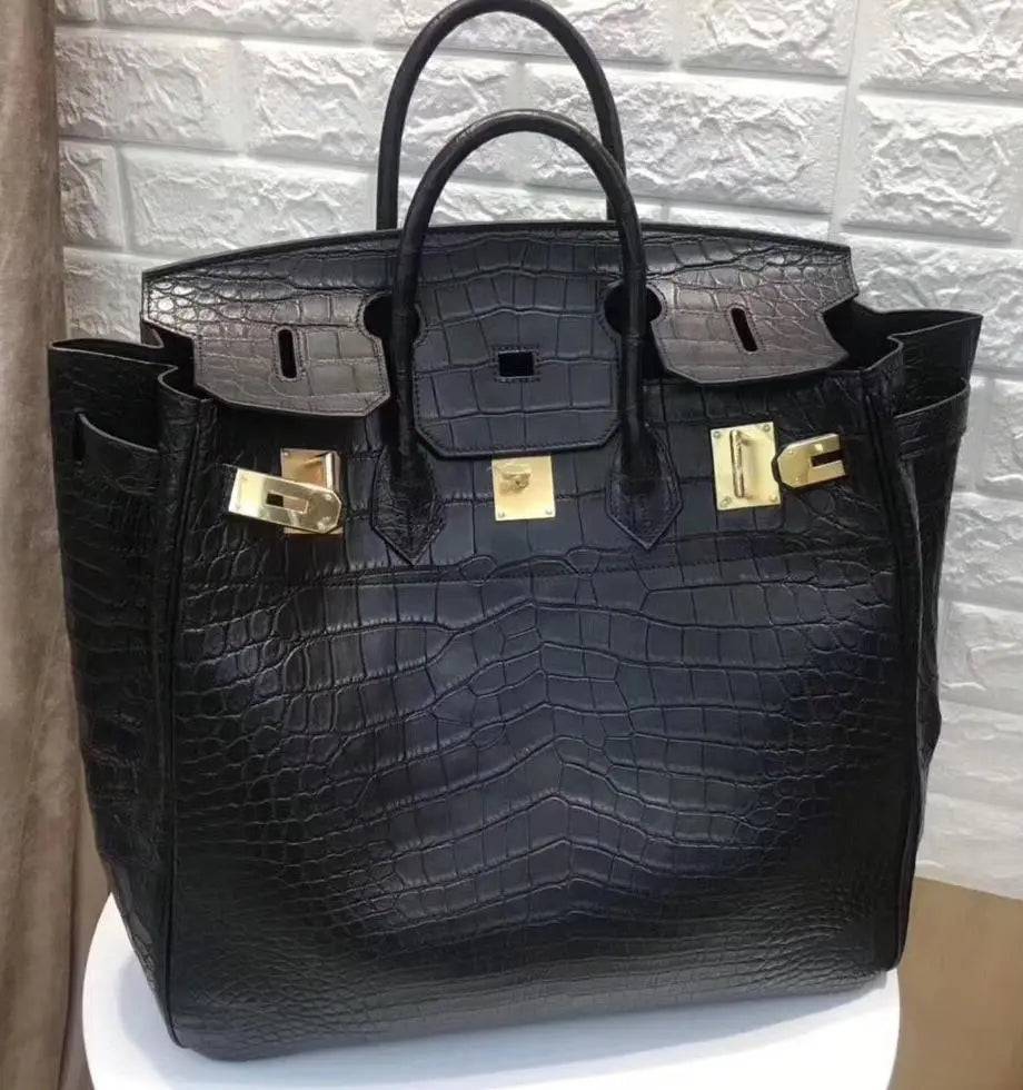 Men's Crocodile Leather Top Handle  Large Tote Bags