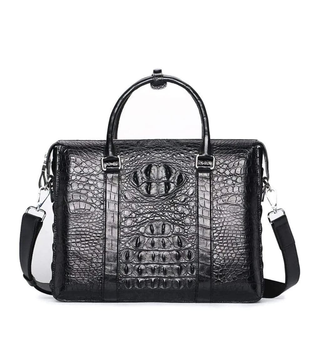 Men's Genuine Crocodile  Skin Leather Business Briefcase Bag