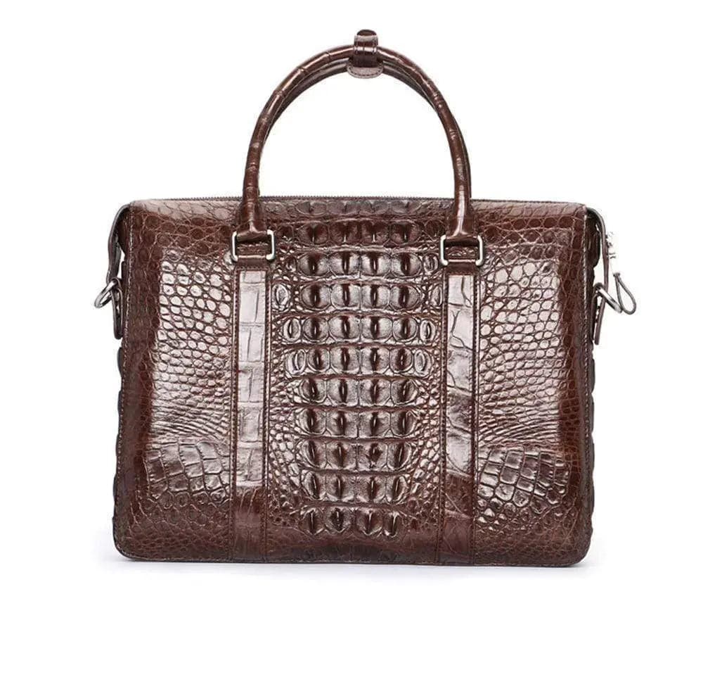 Men's Genuine Crocodile  Skin Leather Business Briefcase Bag