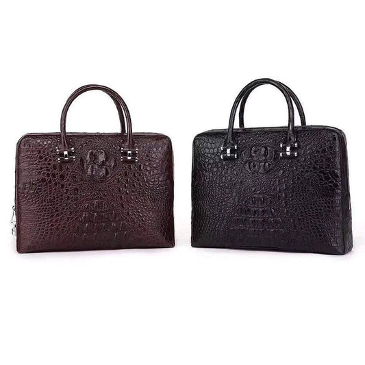 Men's Genuine Crocodile Briefcase,Business Bag And Laptop Handbag With Password Lock