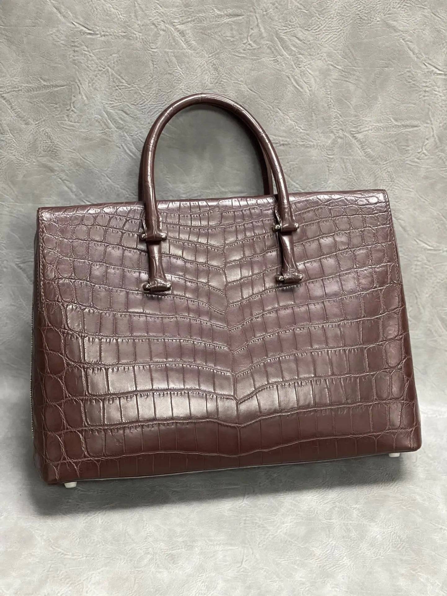 Men's Genuine Crocodile Leather Briefcase