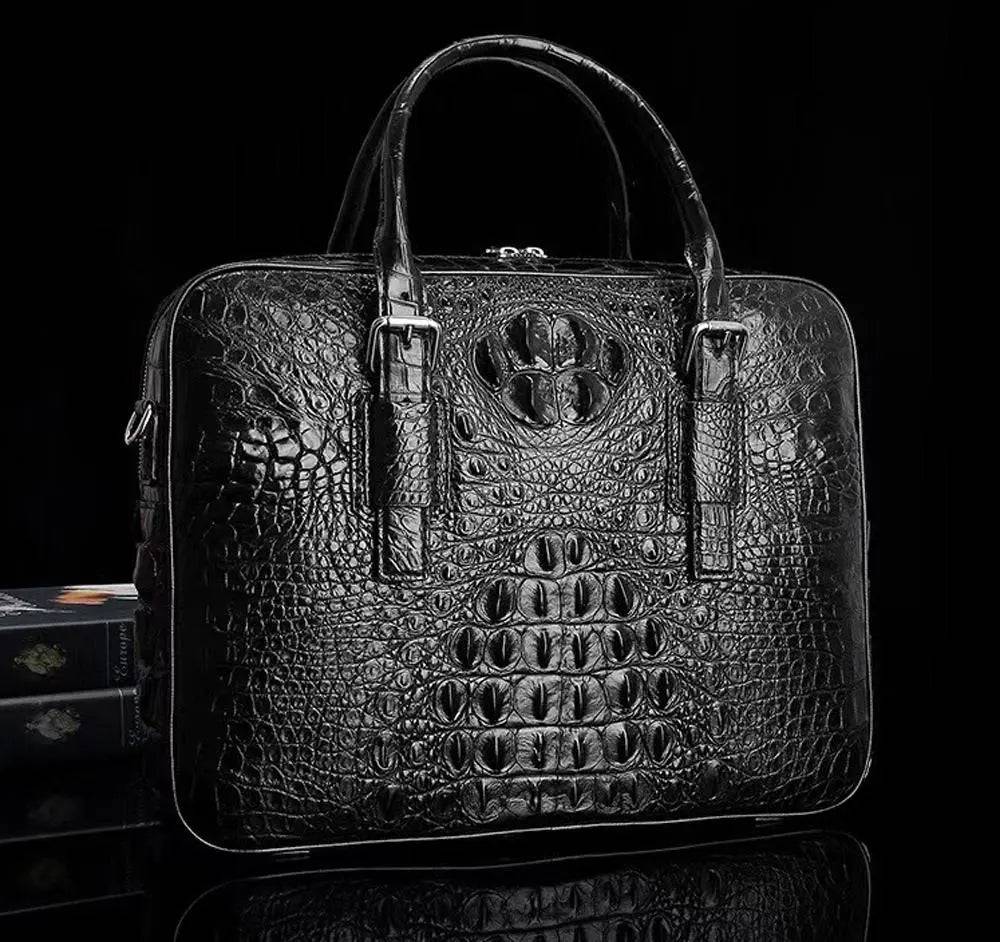 Men's Genuine Crocodile Leather Business Briefcase