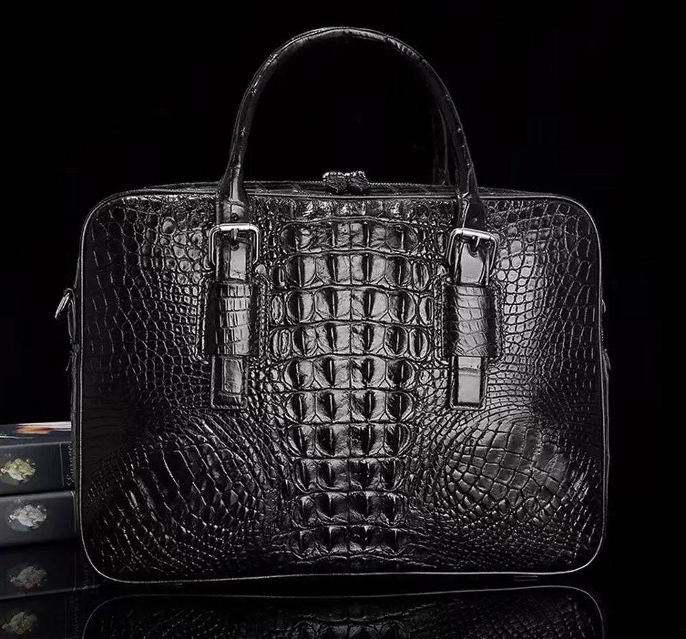 Men's Genuine Crocodile Leather Business Briefcase