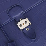 Men's Genuine Crocodile Leather Business Briefcase Blue