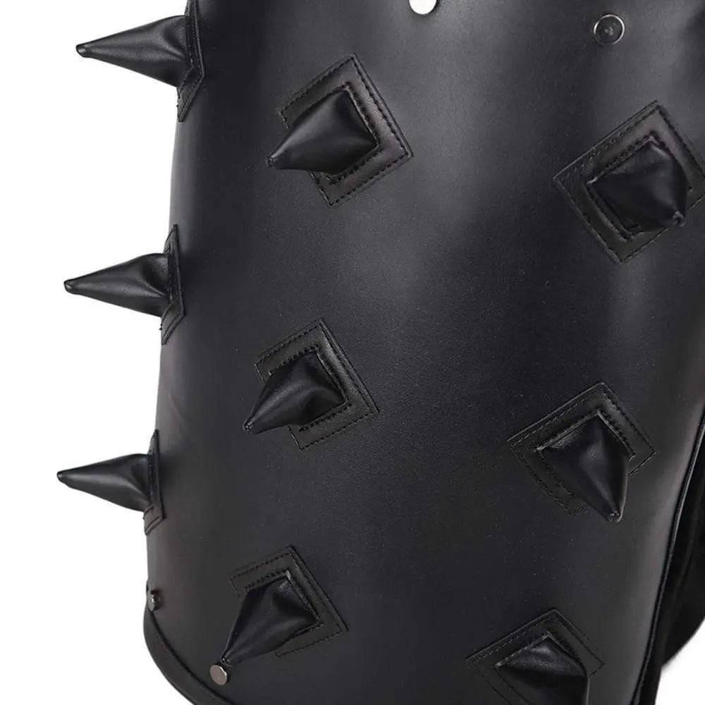 Men's PU Backpack Cylinder Fashion Travel Bag Casual Sports Hedgehog Spike Punk Backpack Bag Computer Bag