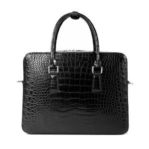 Mens Crocodile Leather Business Briefcase Bag For Laptop,Large Volumn