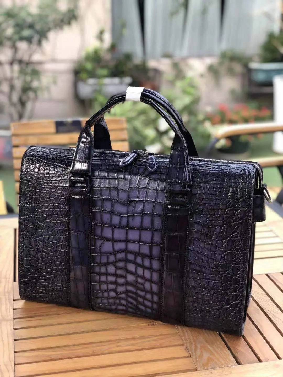 Mens Crocodile Leather Doctor Bag Laptop Computer Handbag