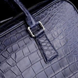 Mens Genuine Crocodile Leather Briefcase Dark Blue