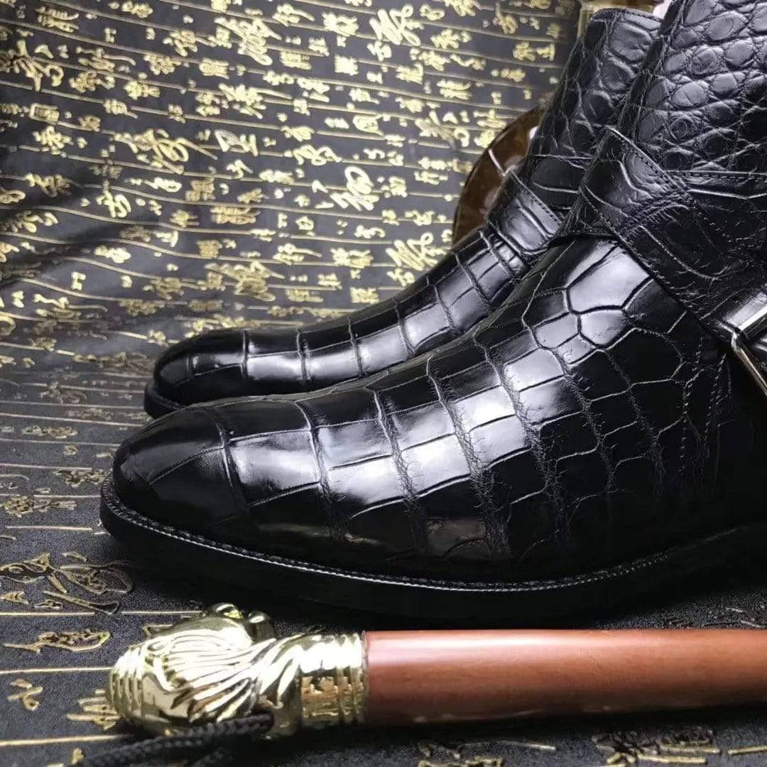 Crocodile Shoes Mens Genuine Crocodile Leather Troy  Boot