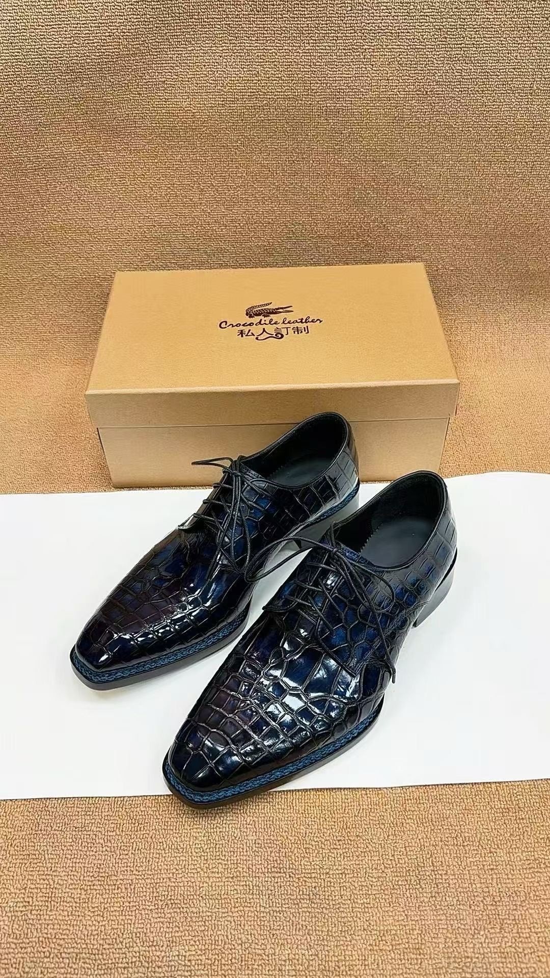 Crocodile Shoes, Crocodile Leather Norwegian Sewn Dress Loafer Shoes Red & Black
