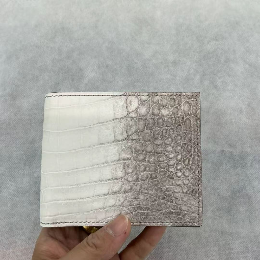 Genuine  Crocodile Leather Wallet  Himalaya White