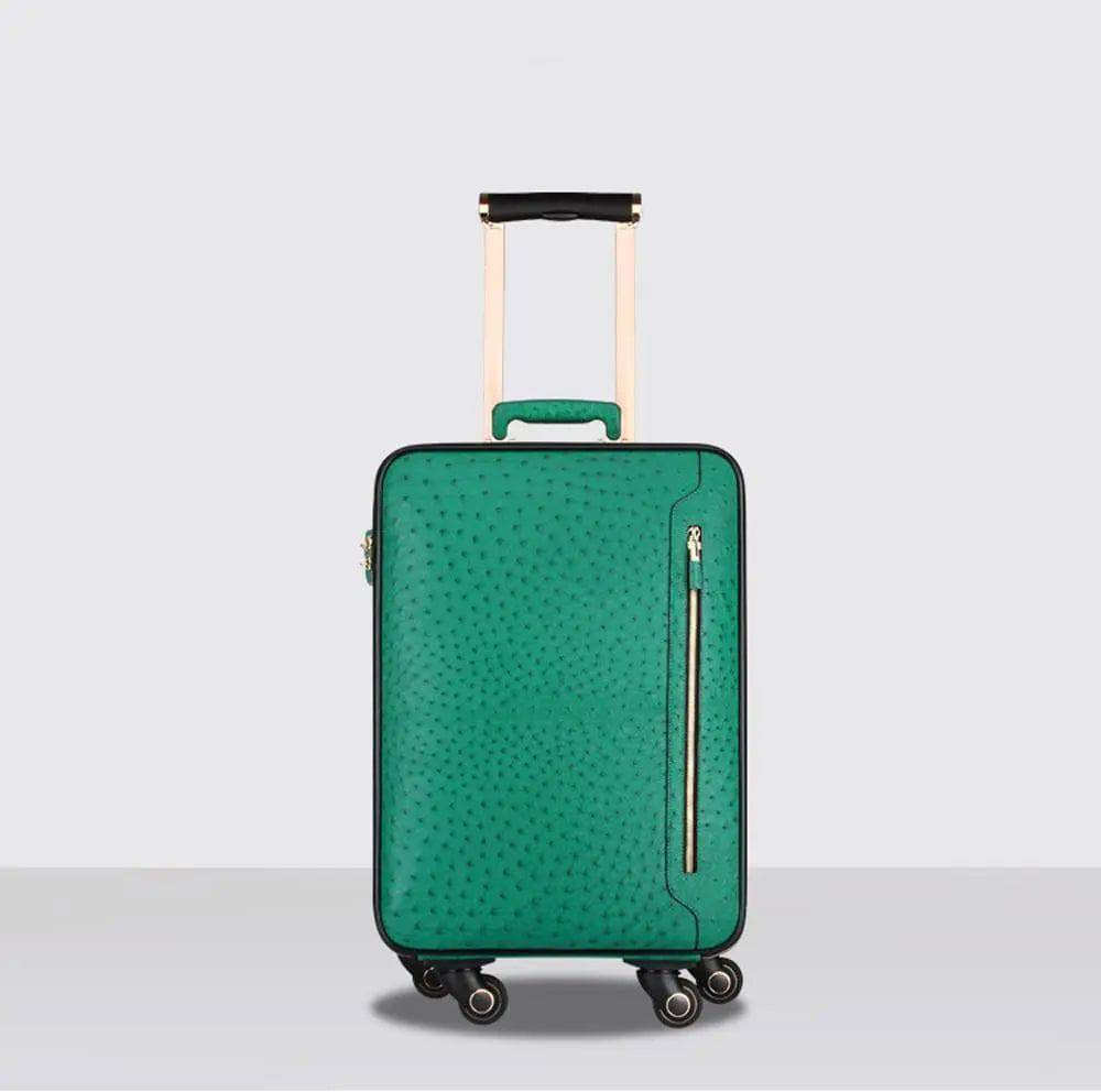 Ostrich  Leather 4-Wheeled Travelling Luggage Bags