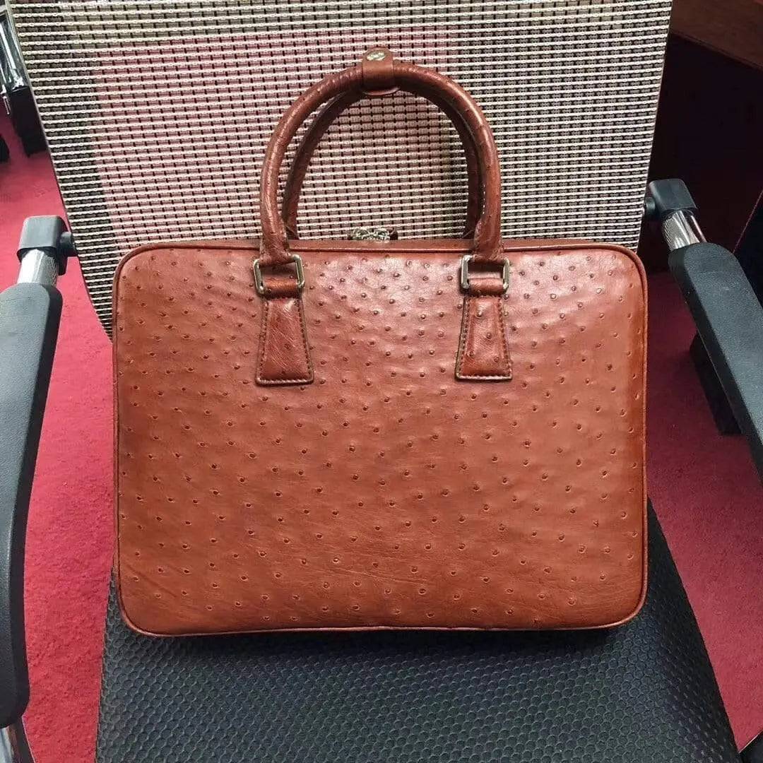 Ostrich Leather Briefcase,Ostrich Leather Business Bag