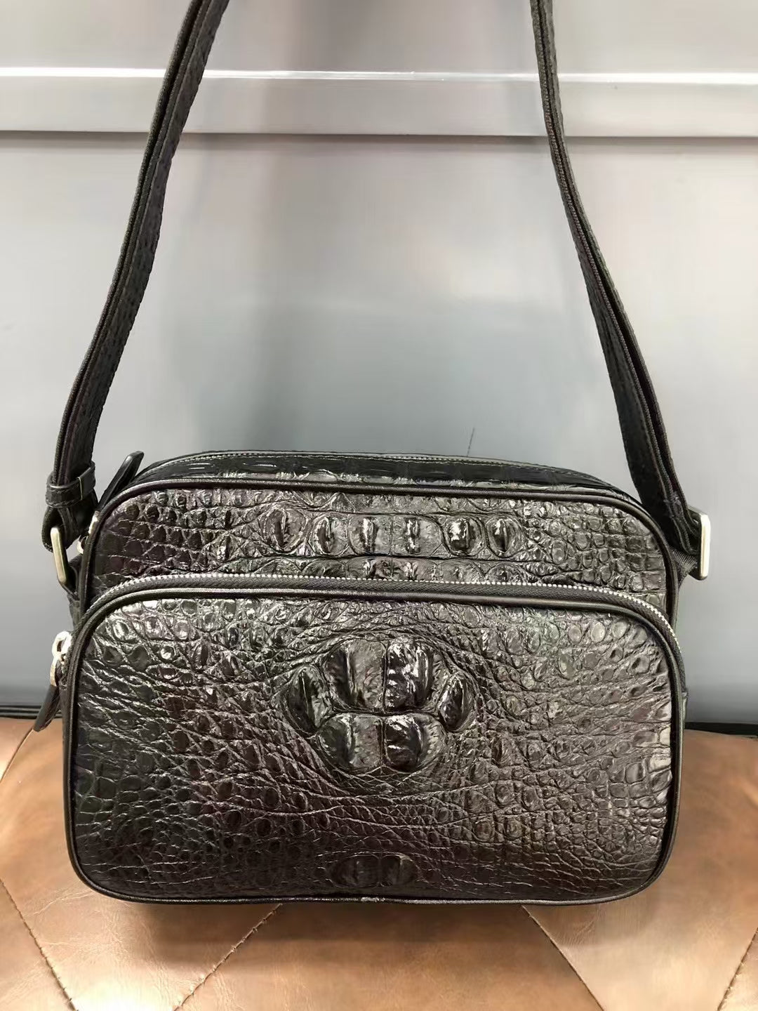 Crocodile Leather Cross Body Shoulder Bag