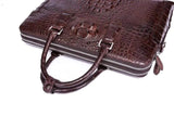 PROFESSIONAL Lap Top Briefcase Vintage Genuine Crocodile Bone Leather