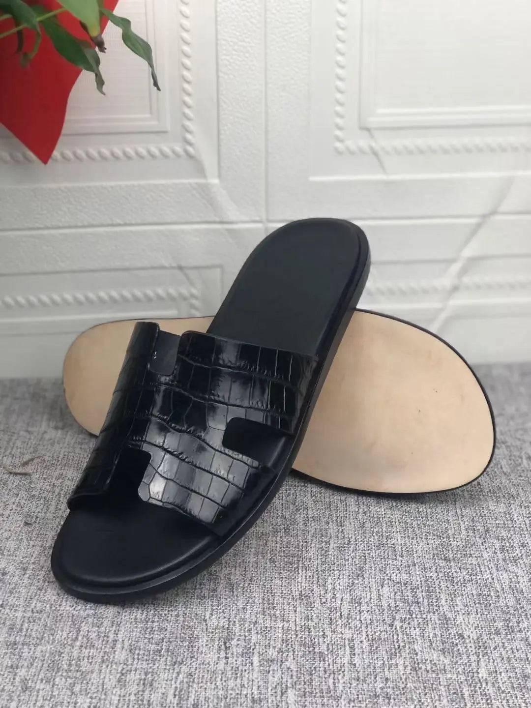 Preorder Genuine Crocodile Belly Leather Mens Slipper