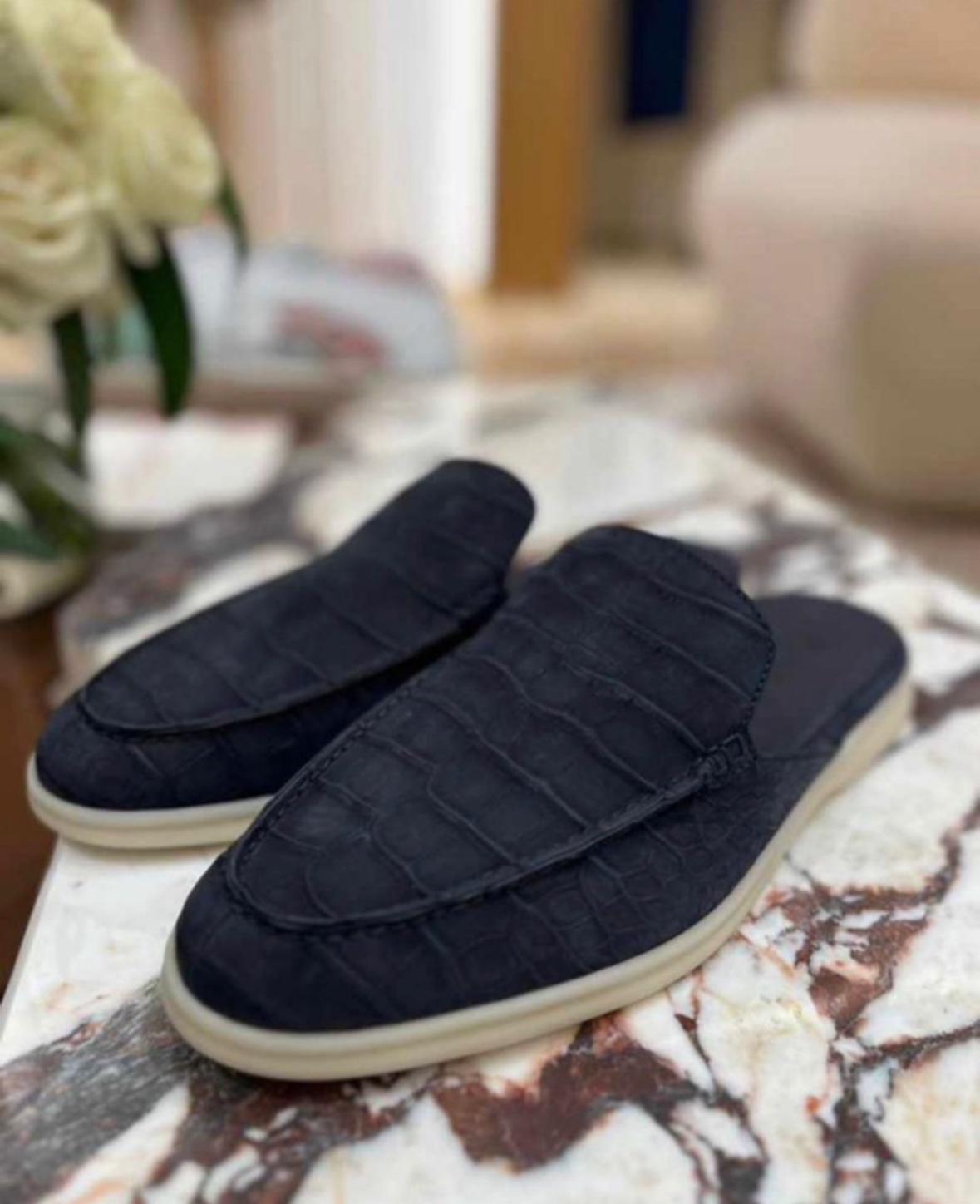 Suede Crocodile Leather Slippers Men's Crocodile Leather Slippers Very Comfortable