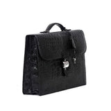 Rossie Viren Crocodile Leather Men's Briefcase Laptop With Password and  Lock Handbag
