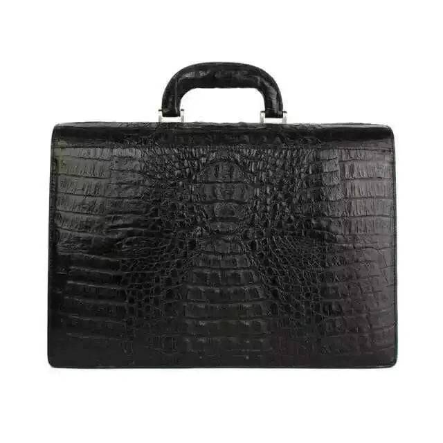 Rossie Viren Crocodile Skin Leather Attache Men's Briefcase & Laptop Case