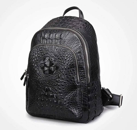 Rossie Viren Unisex Crocodile Skin Leather Backpack